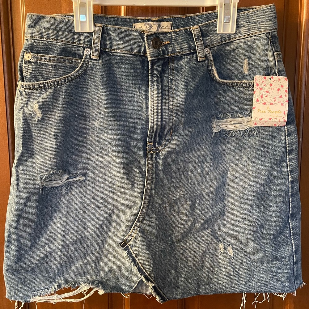 Free People high rise Jean Skirt